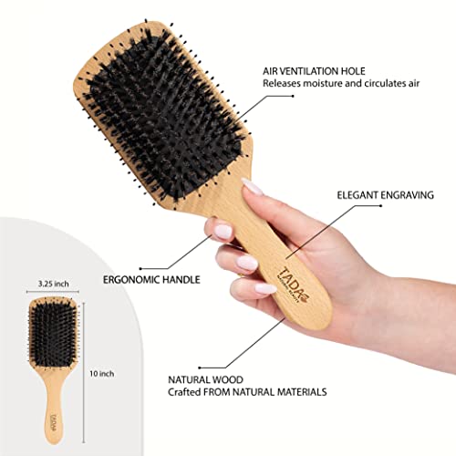 Escova de cabelo de javali de beleza natural tada para cabelos grossos escova de cabelo para cabelo cacheado