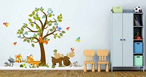 Stikers de parede animais da floresta dos animais da floresta decoração de parede de meninos meninos berçário decoração