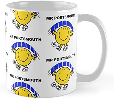 Sr. Portsmouth FC Sr. Pompy Football Coffee Caneca 11oz e 15 onças de chá de chá de cerâmica