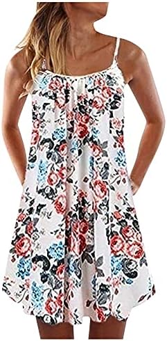 Vestidos sem mangas da Bohemia Fragarny para Mulheres Festa de Praia 2022 Vestido Floral Longe Swing Smão