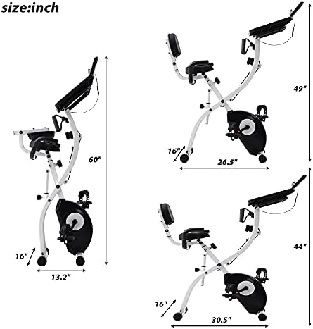 Bicicleta - dobrável bicicleta de bicicleta de bicicleta interna de bicicleta interna de bicicleta interna 8 níveis de resistência magnética ajustável com monitor de resistência magnética para treino de ginástica em casa bicicletas cardio de ginástica