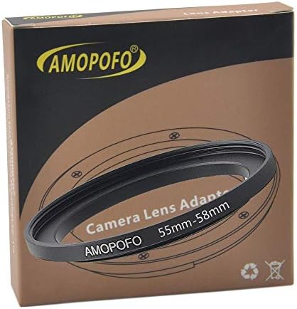 ADAPTADOR DE ANEGO DE METAL ANEXO DE 55 mm a 58mm ANAGEM DE ADAPTADOR DE LENS DE FILTRES, FEITO DE ALUMUMINO DE MAÇO