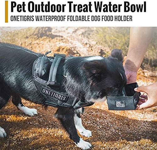 Onetigris Dog Pack Hound Viagem Camping Caminhando Backpack Saddle Bag Bowl Military Pet Bowl