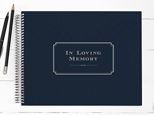 Livro de convidados funerários de PurpleTRail, Marinha Elegante, Livro de Remembrance, Livro de Convidados de lembrança,