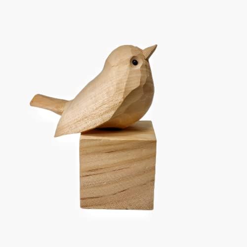Estátuas de pássaros de madeira inacabados esculturas de madeira esculpida para artesanato e decorações