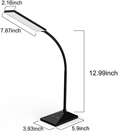 Lâmpada de mesa LED K & ZZ, Luz de cuidados oculares premiáveis ​​para lâmpada de estudo de escritório com porto de carregamento
