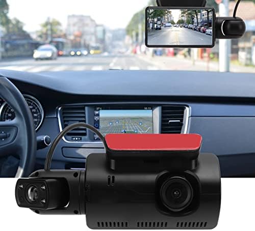 Espelho retrovisor inteligente para caminhões de carros, câmera de painel de painel de traço dupla 170 ° de alta angular de carro