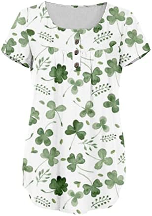 LCEPCY ST PATRICKS DIA MUNIA MANEIRA MULHERA 2023 SUMPLEM HENLEY V NESCENDO PISCO PLARED PLARED CASual Blouse Shirt