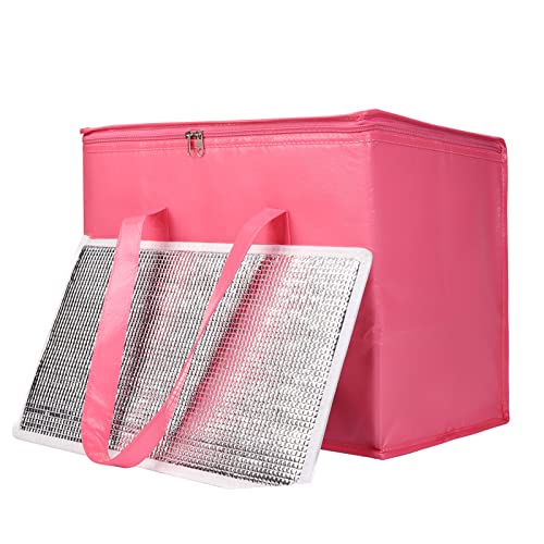 MUBUS PLACA DE PLACA DE 2 PLACA DE MUSBUS 2, sacos de compras de supermercado com isolamento xl-grande rosa, bolsa reutilizável, zíper