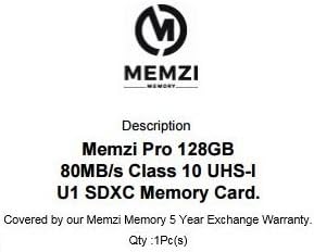 MEMZI PRO 128GB Class 10 80MB/s SDXC Memory Card for Canon Vixia HF R800, HF R82, HF R80, HF R700, HF R72, HF R70, HF R600, HF