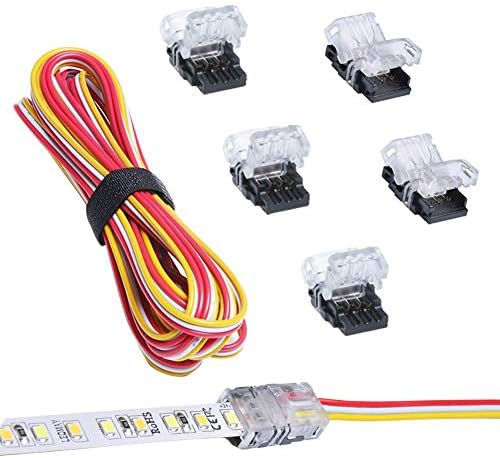 Conector de tira de LED ajustável de Niquelux CCT 10mm 3 pinos com fio de extensão LED de 9,8 pés 20 AWG, DIY tira