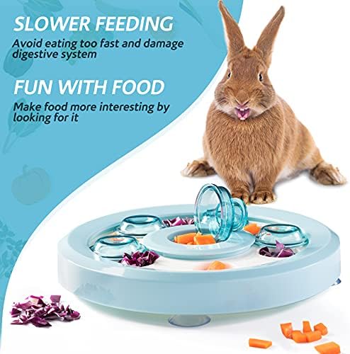 Antidious Interactive Pet Treat Game Brinquedos de coelho, brinquedos furiosos, benefício de função do alimentador lento para digestão,