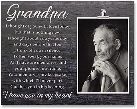 Zennlab Grandpa Memorial Picture Frame, Em memória do vovô, presente memorial por perda de vovô, presente de condolência para o avô