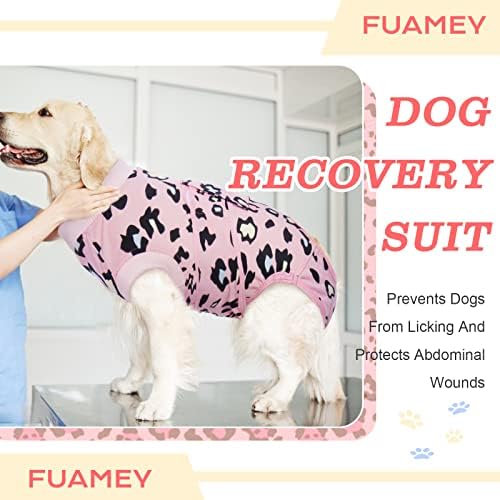 Terno de recuperação de cães Fuamey, ternos para o corpo de animais de estimação após cirurgia, traje de esterilização impressa