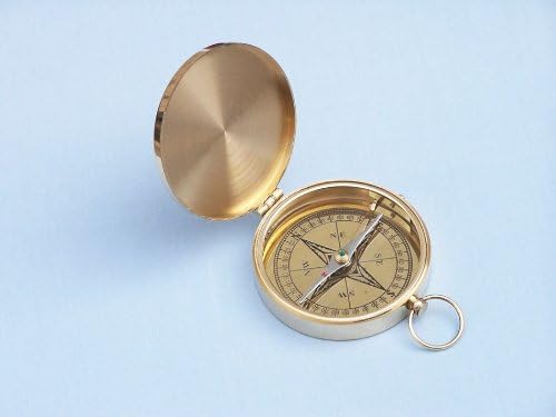 Hampton Náutico Solid Brass Gentlemen's Compass With Rosewood Box, 4 , Brass