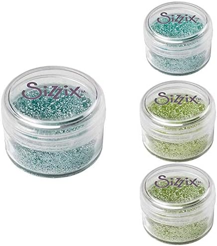 Pacote de glitter biodegradável Sizzix, história de cor verde, 4 cores