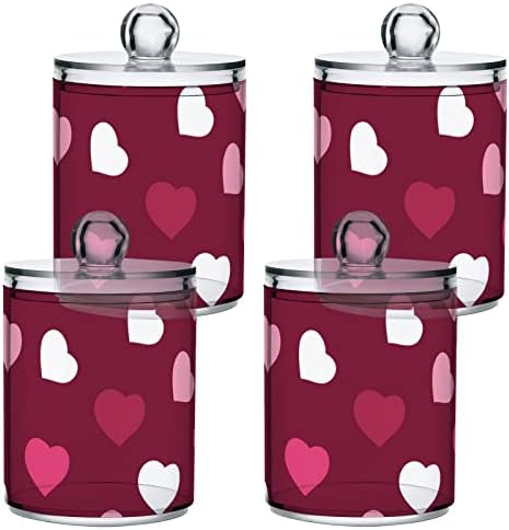 Dispensador de qtip de coração rosa umiriko para swabs de algodão 2 frascos de boticário para algodão bola 20804863