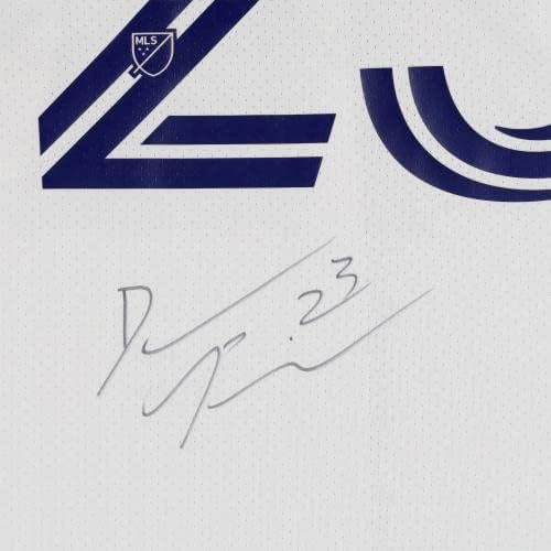 Donovan Pines emoldurado D.C. United Autografed Match Usado #23 Jersey White da estação de 2022 MLS - tamanho XL - camisas de futebol autografadas