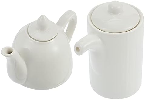 Homoyoyo 4pcs e molho fornecem decantador de cerâmica branca mini ml tigela de xarope de tampa de tampa de tampa de bordo molho de café com leite serve creamer biners de recipientes de recipientes de garrafas cerâmicas cerâmica