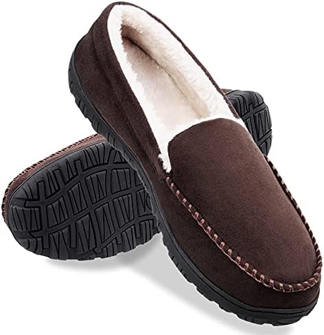 Shoeslocker Men Slippers, chinelos anti-deslizamentos externos para homens, pelúcia quente…