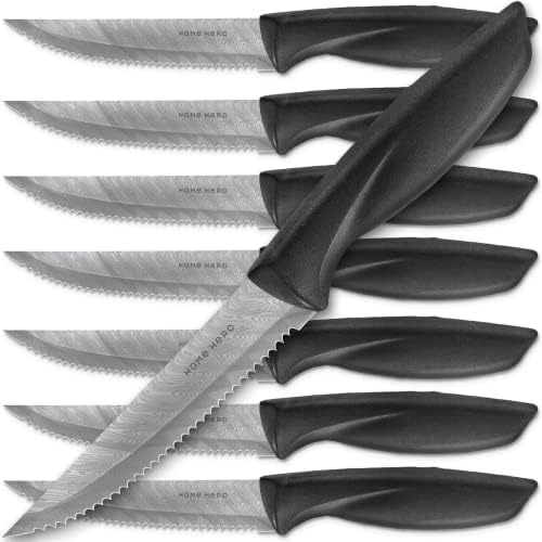 Conjunto de faca de cozinha de herói home, faca de bife e facas utilitárias de cozinha - facas de aço inoxidável de alto