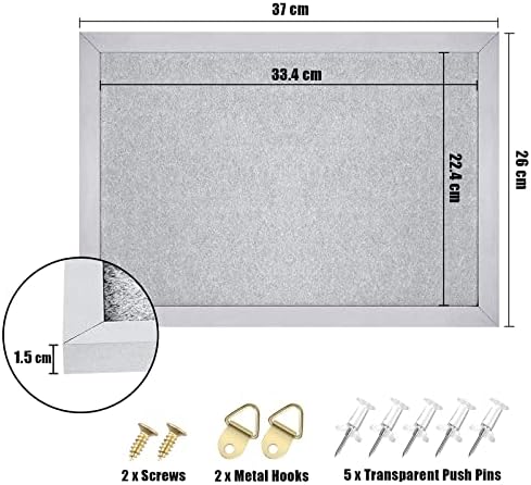 Placa de avisos da placa de cortiça Aitakatta, placas de cortiça pretas de moldura para paredes com tábua de penduramento de feltro e decorativo para escritório em casa, quadro de visão, 14,6x11 polegadas, preto 1pc