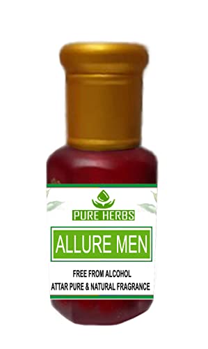 Pure Herbs Allure Men Attar livre de álcool para unissex, adequado para ocasiões, festas e usa diário 50ml