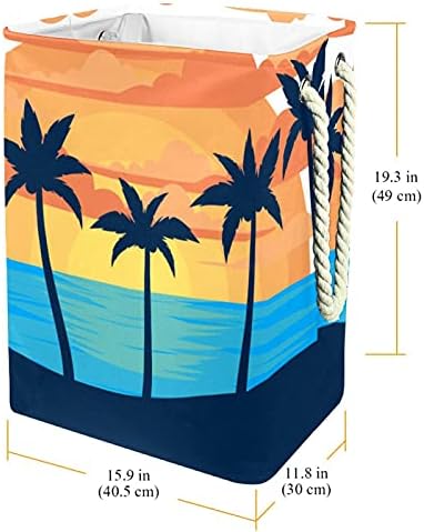 Indicultura de lavanderia cesto o pôr do sol Palmier colapsível cestas de lavanderia