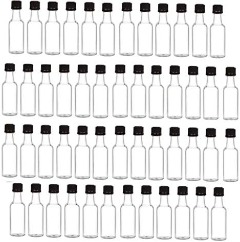 Nakpunar 45 pcs 50 ml garrafas de licor de plástico com tampas de violação de ouro - feitas nos EUA - - 1,67 fl oz