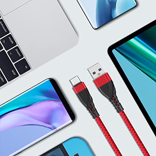 Sumpk USB C Cable curto [1ft 3 pack], carregador USB Tipo C trançado o cabo de carregamento rápido compatível com o Samsung Galaxy A20 A51, S10+ S9 S8 Plus, LG G6, MacBook Air iPad Pro, Pixel 2 XL e Power Bank