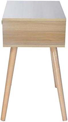Toxz Office Products Modern Log Quarto da sala de estar mesa de armazenamento, armário de gaveta, pernas de madeira maciça,