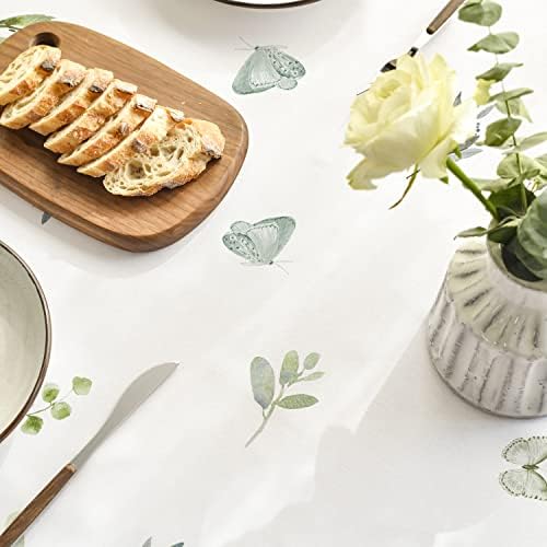 Horaldaily Spring Summer Summer Tolera de mesa 60x84 polegadas, eucalipto capa de mesa floral para o jantar de piquenique decoração