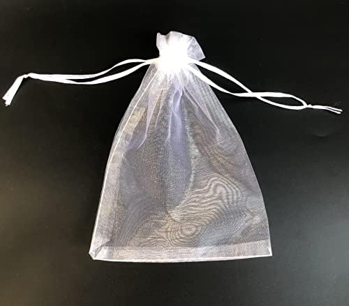 Xinshunyi 100 peças de 5x7 polegadas Bolsas de organza brancas sacolas de joias de festa sacolas de traços de tração Bolsas de presente de chocolate malha de chocolate bolsas de presente do dia dos namorados