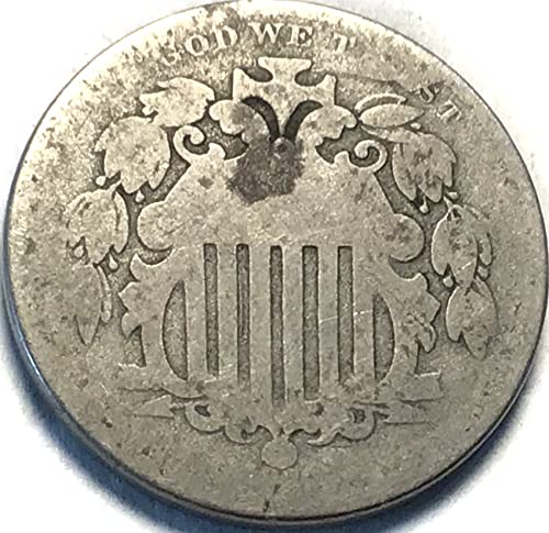 1882 p escudo de cinco centavos de níquel vendedor sobre bom