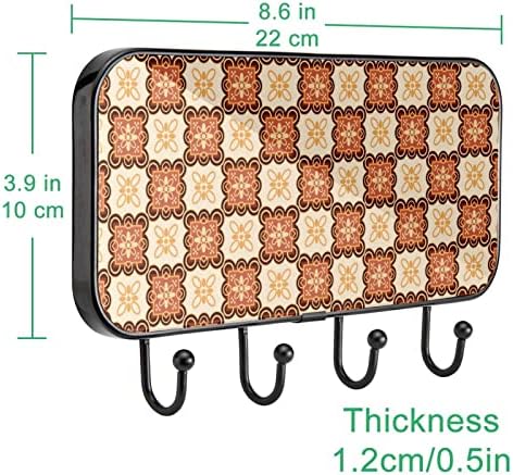 Montagem moderna de parede para casaco de estampa de flor, suporte de casaco de entrada com 4 enganche para chapéu