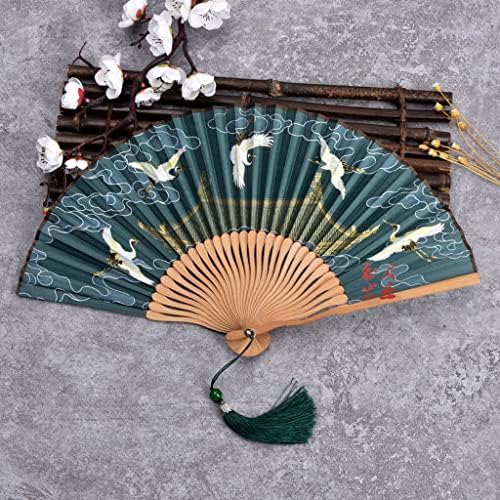 N/A Ladies dobrando ventilador de estilo retrô ruihe carregando seda hanfu decoração pequena ventiladora