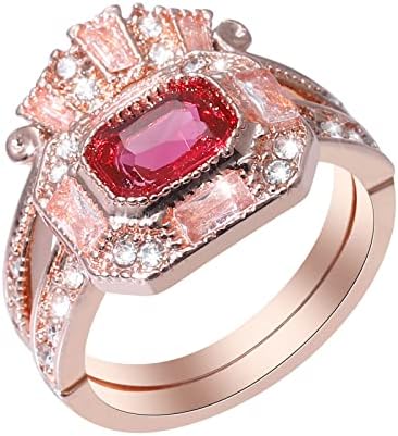 2023 Nova jóias de moda brilhante de zircão jóias redondas de anel redondo Pedra vermelha para mulheres anéis Slim Ring