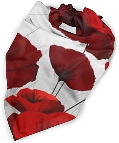 Red Poppy Flower Dog Felfs, Bibs diários Silenciador confortável - colarinho de gravata borbole