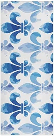 Aunhenstern Yoga Blanket Fleur-de-Lis-Blue-Sea-Sea Towel Yoga Mat Toalha