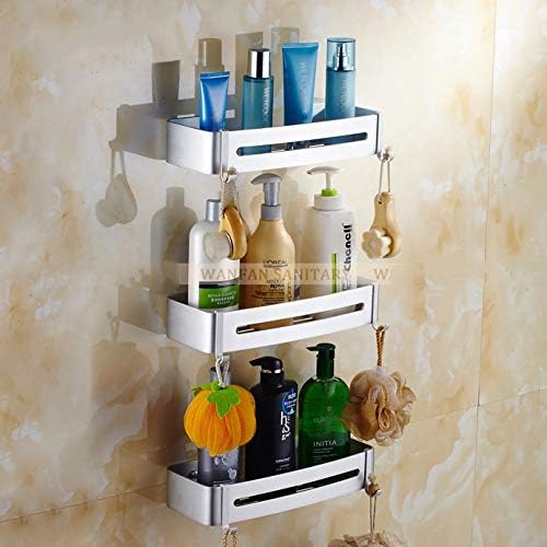 Sweejim metal chuveiro canto prateleira cosmética rack shampoo ganchos de armazenamento de banheiro moderno suporte de banheira
