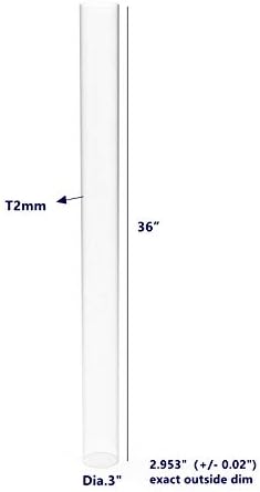 FixtUledIsplays® Tubo acrílico transparente 3 diâmetro x 36 de comprimento, 5/64 parede 18806-NPF