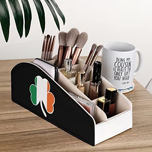 Irish Flag Shamrock TV Remote Control titulares Organizer Box Pen Pencil Desk Storage Caddy com 6 compartimento