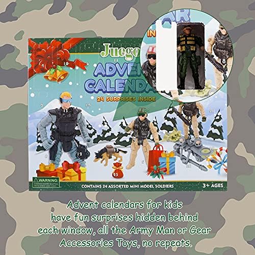 Juegoal Advent Calendar 2022 para meninos, calendários de brinquedos de contagem regressiva de Natal com 24 diferentes acessórios