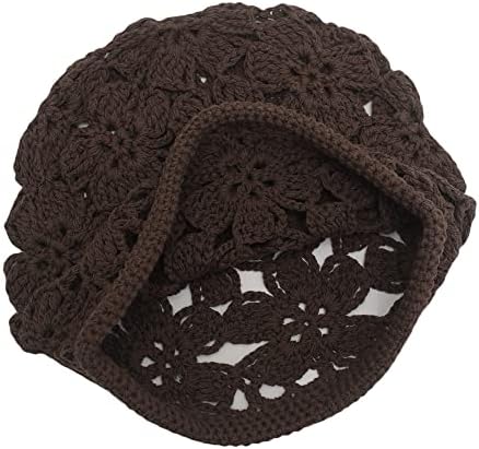 Zlyc women algodão crochê slouchy gireneie chapéu artesanal knit recorte