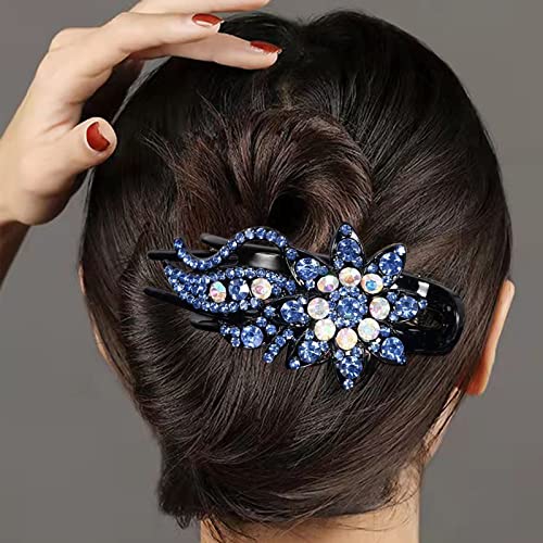 Clipes de garra de cabelos de flor do strass para mulheres clipe de pato clipe de cabelo de cabelo com cabelos de cabelo clipe