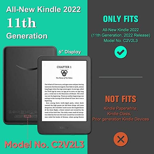Shzrgarts Slim Caso para o novo Kindle - Premium PU Livro de Couro Fólio Protetor Cober