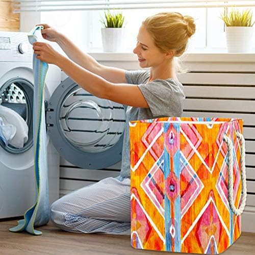 Ndkmehfoj ikat geométrico cesto de lavanderia cestas de roupas sujas de roupas sujas de roupas d'água coloridas coloridas