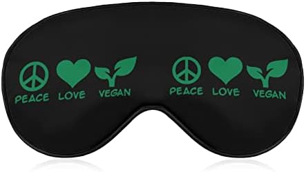 Peace Love Vegsn Máscara de sono Durável Tamas de máscara de olho macias com cinta ajustável para homens Mulheres