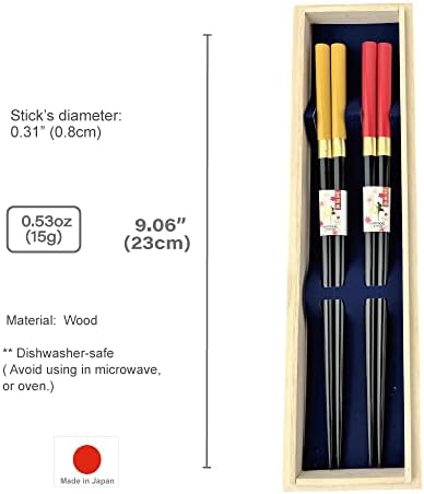 Capticks japoneses premium Reutilable 2Prs Conjunto [Made in Japan] Tradicional Arte de Laca de madeira de madeira b) b)