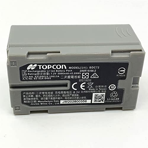 Wangbo 1PCS Top-Con BDC72 Li-Ion Battery7.2V 5986mAh para a estação total GM-52 da GM-52,